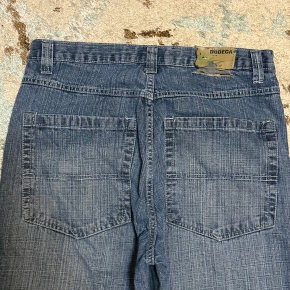 Vintage Dodeca Baggy Jeans Size 33x32 Wide Leg Y2K Southpole Style Light Wash - Picture 3 of 5